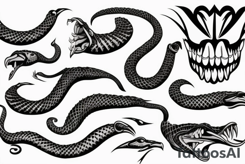 cobra around the tooth tattoo idea