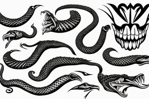 cobra around the tooth tattoo idea