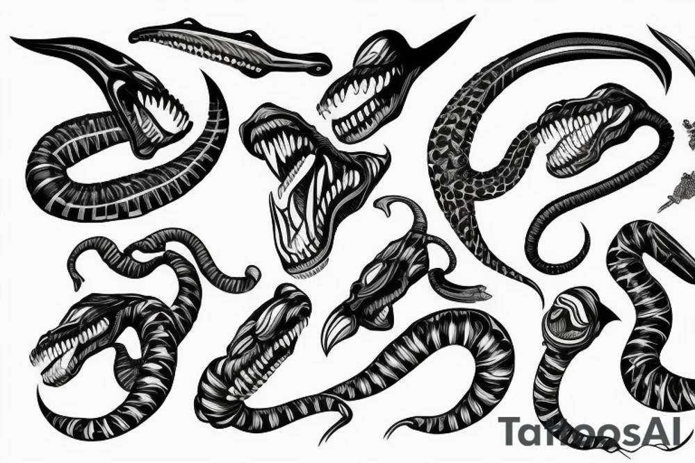cobra Wraps around tooth tattoo idea