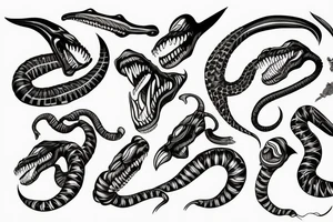 cobra Wraps around tooth tattoo idea