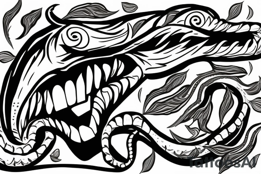cobra Wraps around tooth tattoo idea