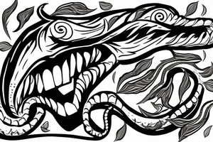 cobra Wraps around tooth tattoo idea