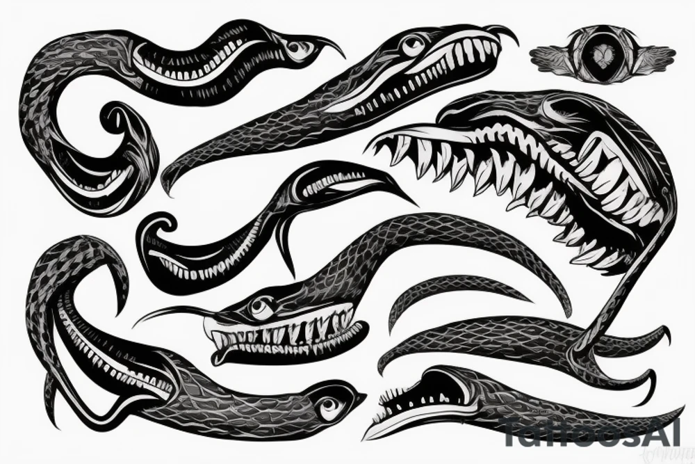 cobra Wraps around tooth tattoo idea