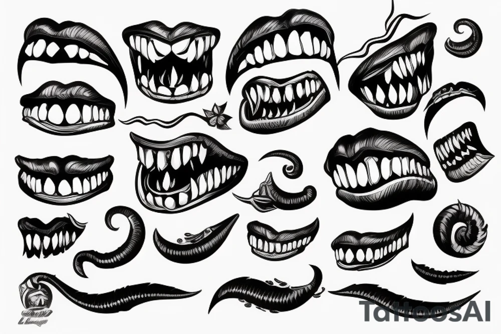 cobra Wraps around tooth tattoo idea