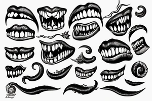 cobra Wraps around tooth tattoo idea
