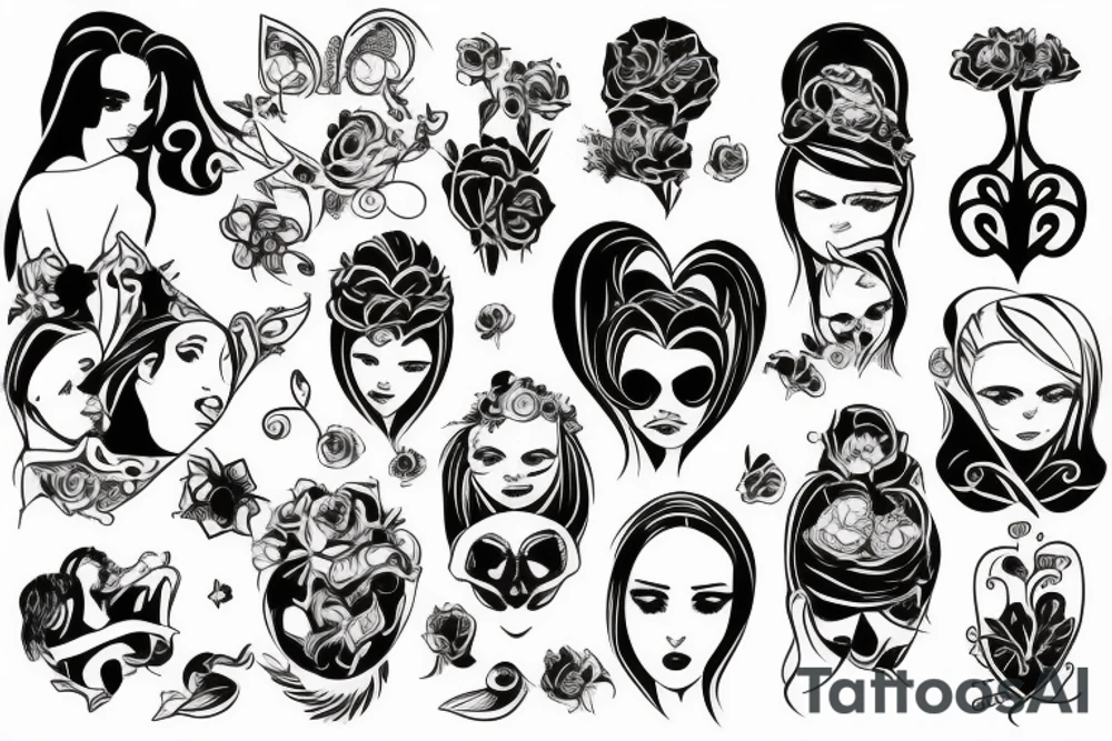 Something that represents family including wife, daughter, and son tattoo idea