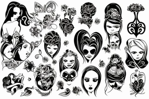 Something that represents family including wife, daughter, and son tattoo idea