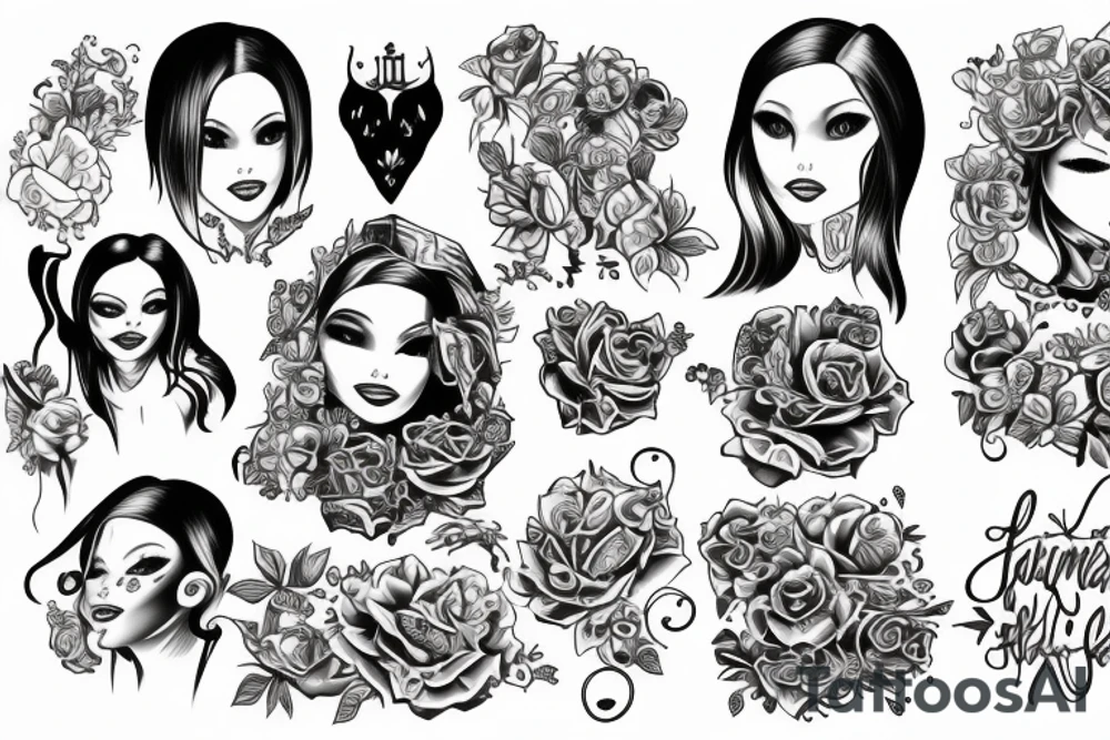 Something that represents family including wife, daughter, and son tattoo idea