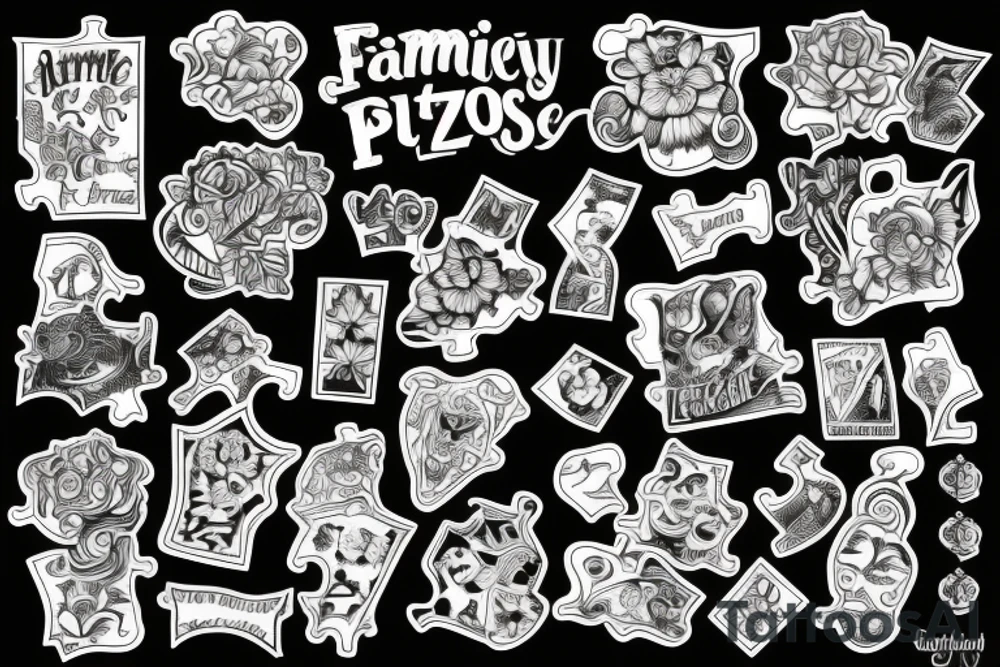 Puzzle pieces that represent family tattoo idea