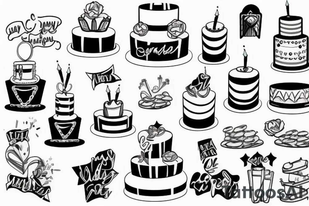 Arizona with wedding ring and birthday cake tattoo idea