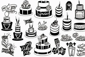 Arizona with wedding ring and birthday cake tattoo idea