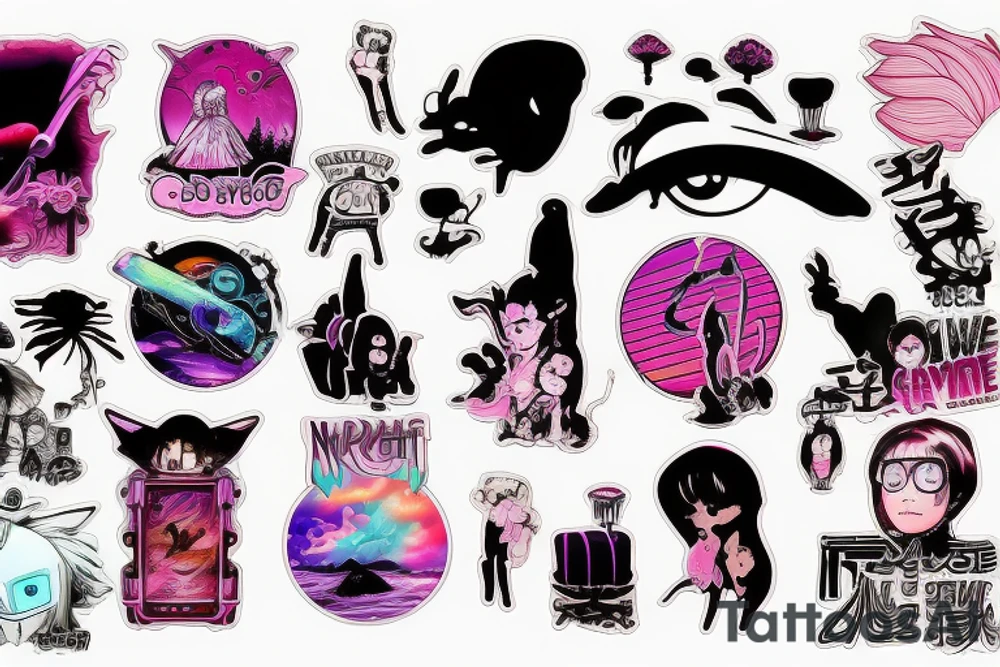 Synthwave ghibli tattoo idea