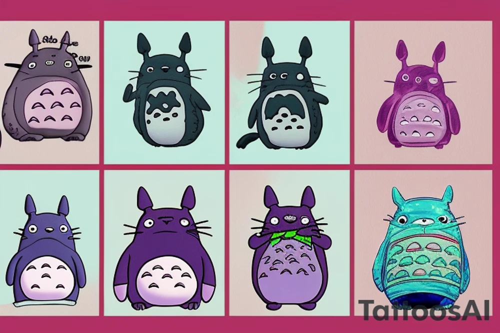 Vaporwave totoro tattoo idea