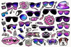 Vaporwave Labrador sunglasses 10 tattoo idea