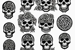 celtic inspired usb symbol with a skull and a rose tattoo idea
