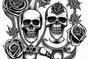 celtic inspired usb symbol with a skull and a rose tattoo idea