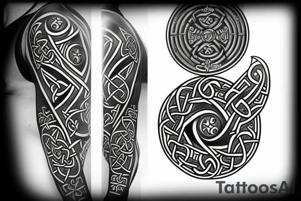 celtic inspired usb symbol tattoo idea