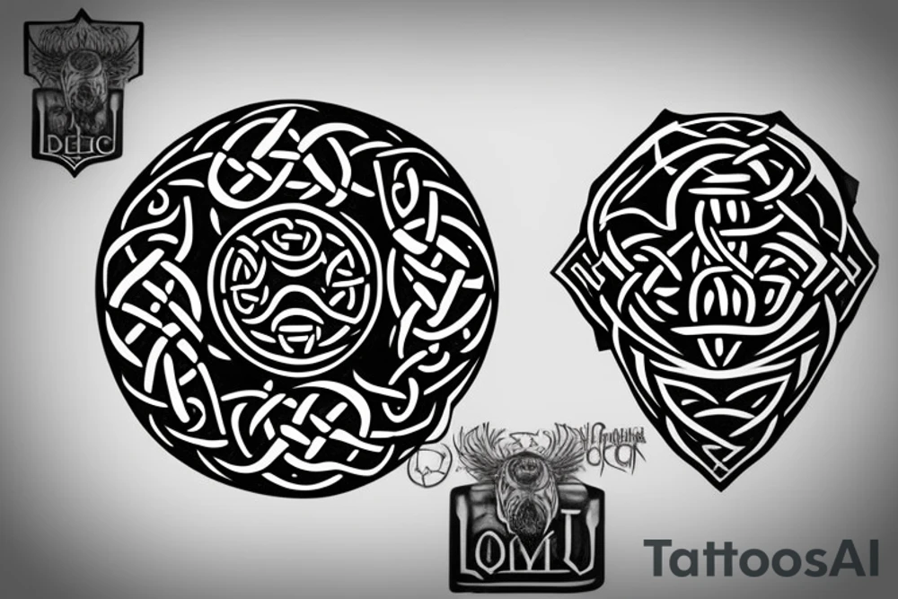 celtic inspired usb symbol tattoo idea