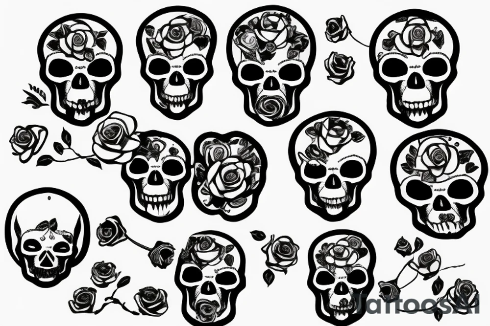 usb symbol with a skull and a rose tattoo idea