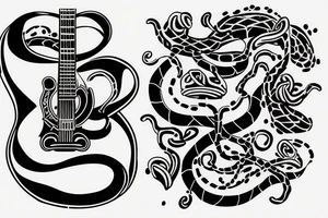 Snake playing guitar tattoo idea