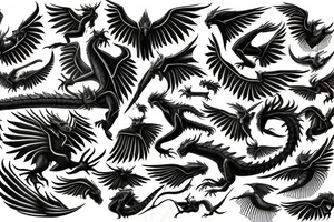Dragon with wings spread out tattoo idea