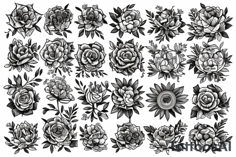 Flowers with a book. tattoo idea