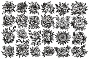 Flowers with a book. tattoo idea