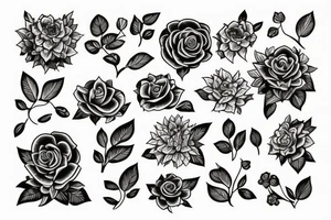 Flowers with a book. tattoo idea
