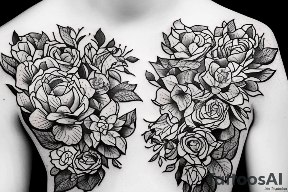Flowers with a book. tattoo idea