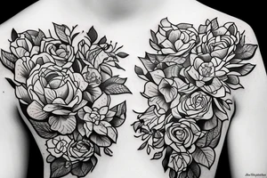 Flowers with a book. tattoo idea