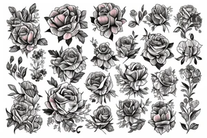 Flowers with a book. tattoo idea