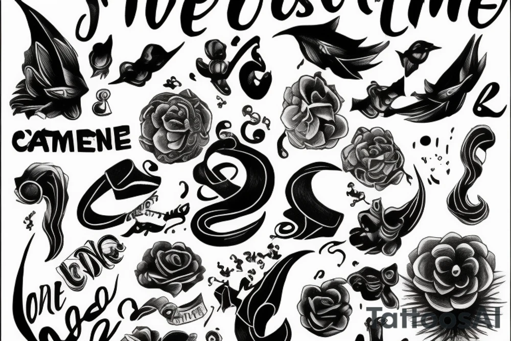 "One Last Time" calligraphy tattoo idea
