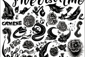 "One Last Time" calligraphy tattoo idea