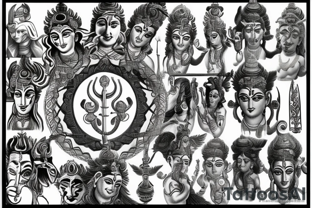 God Shiva symbolism tattoo idea