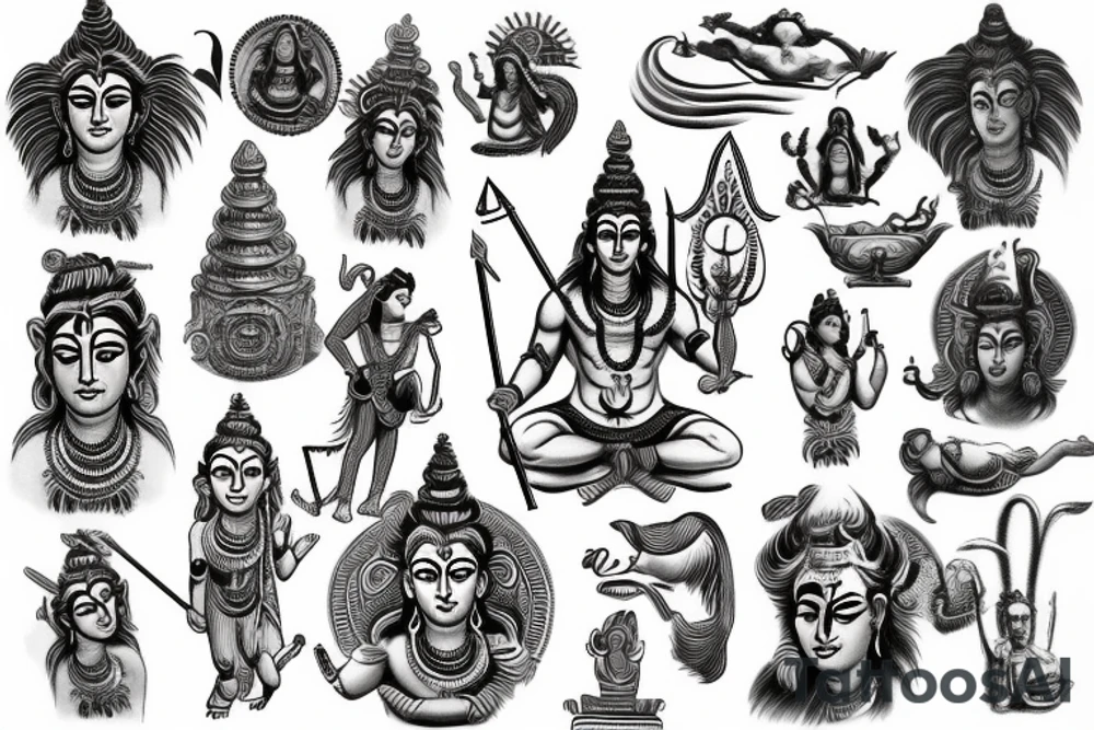 God Shiva symbolism tattoo idea