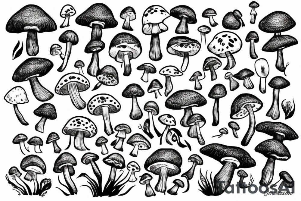 One picture of a mucshroom tattoo idea