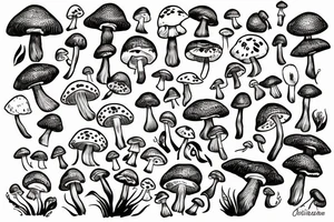One picture of a mucshroom tattoo idea