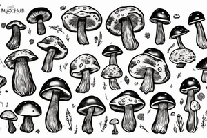 One picture of a mucshroom tattoo idea