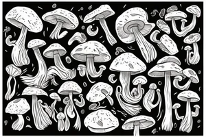 Mushrooms tattoo idea