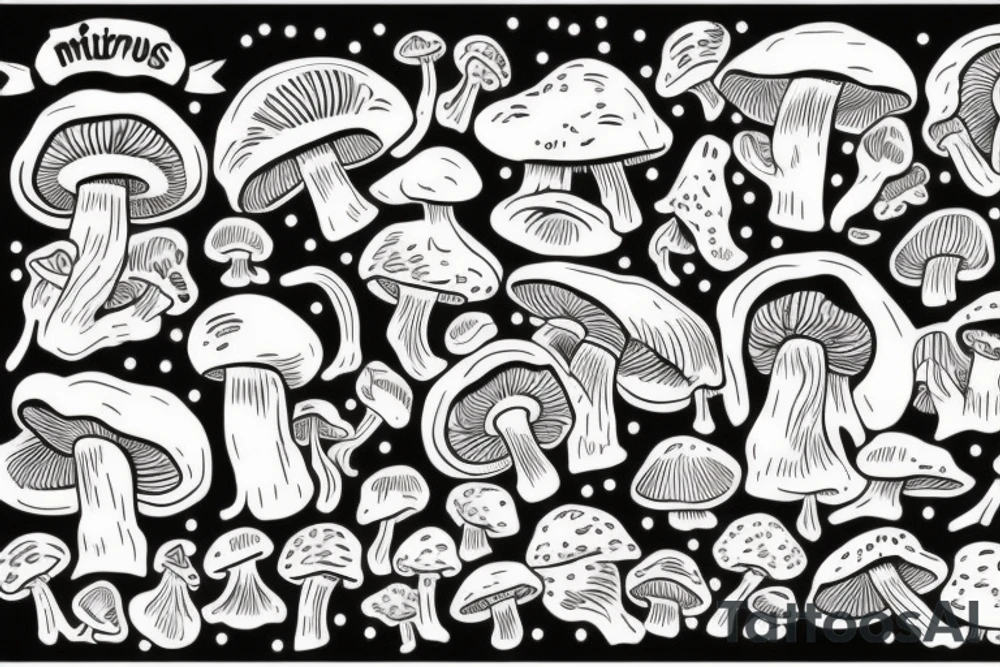 Mushrooms tattoo idea