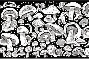 Mushrooms tattoo idea