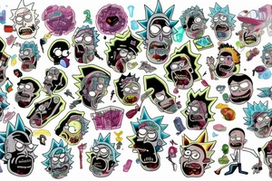 Rick and morty tv show gangster tattoo idea