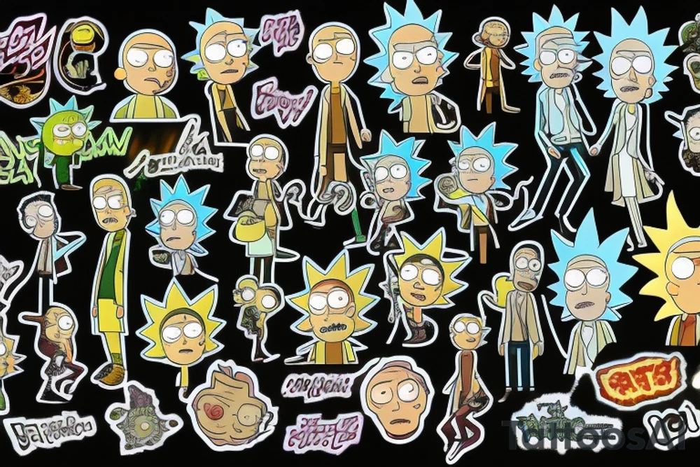 Rick and morty tv show gangster tattoo idea