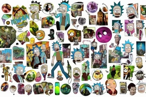 Rick and morty together on top of a mountain tattoo idea