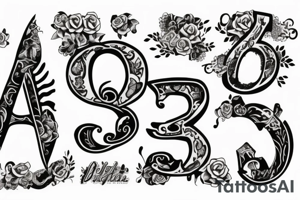letter P, letter D, letter V, tattoo idea