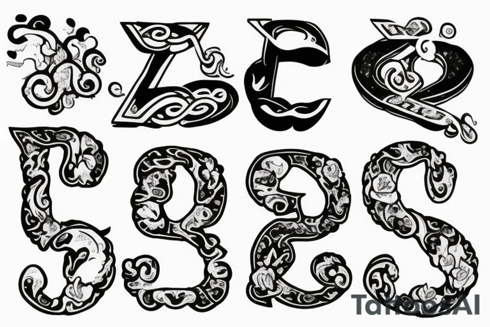 letter P, letter D, letter V, tattoo idea