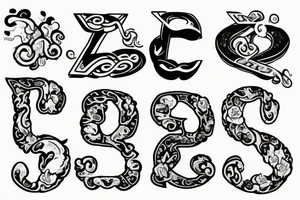 letter P, letter D, letter V, tattoo idea