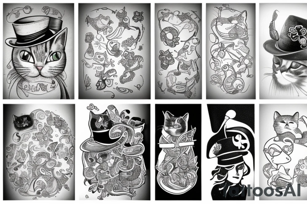 Cat with a hat tattoo idea