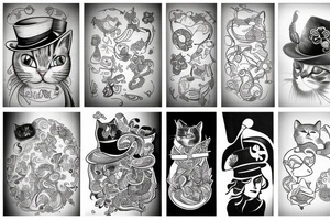 Cat with a hat tattoo idea