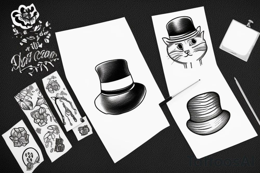Cat with a hat tattoo idea